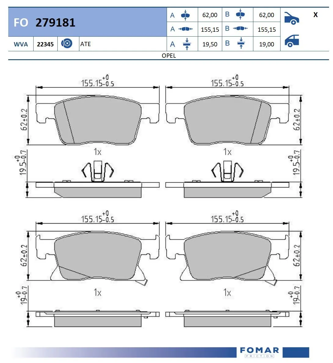 Brake Pad Set, disc brake